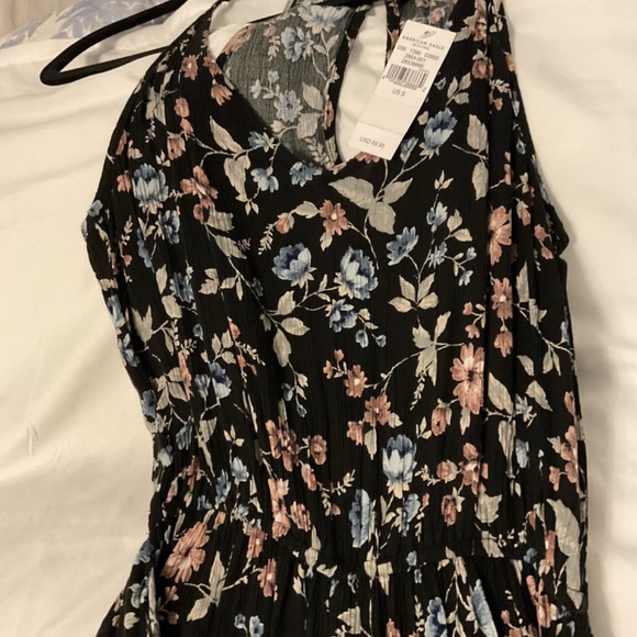 NWT American Eagle wide leg jumper color black floral size small - Picture 6 of 6